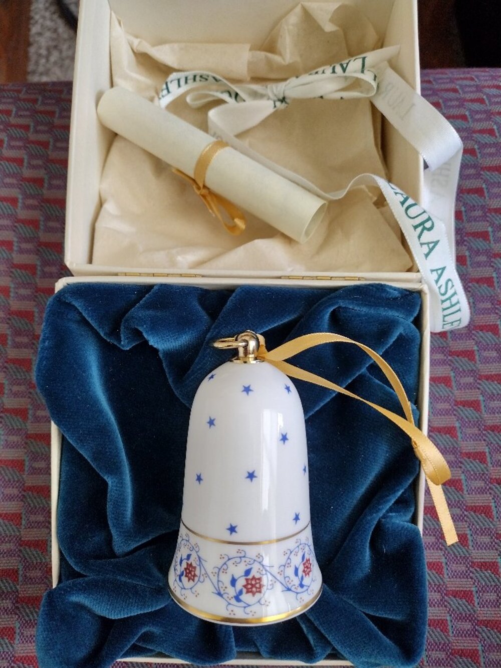 Vintage Laura Ashley Collectibles Fine Bone China Bell Ornament